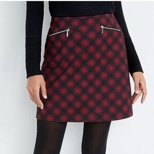 🆕 Maurice Red Buffalo Plaid Ponte Skirt Size 24W